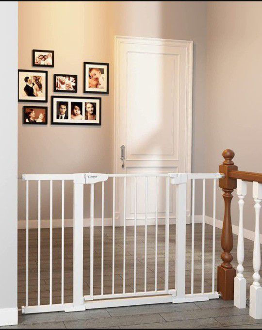 Mom's Choice Awards Winner-Cumbor 29.5"-51.6" Baby Gate Extra Wide, Easy Walk Thru Dog Gate for The House, Auto Close Safety Pet Gates for Stairs, Doo