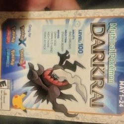 Mythical Pokemon Darkrai Expired Code Collectable