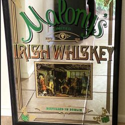 Antique Irish Whiskey Mirror 