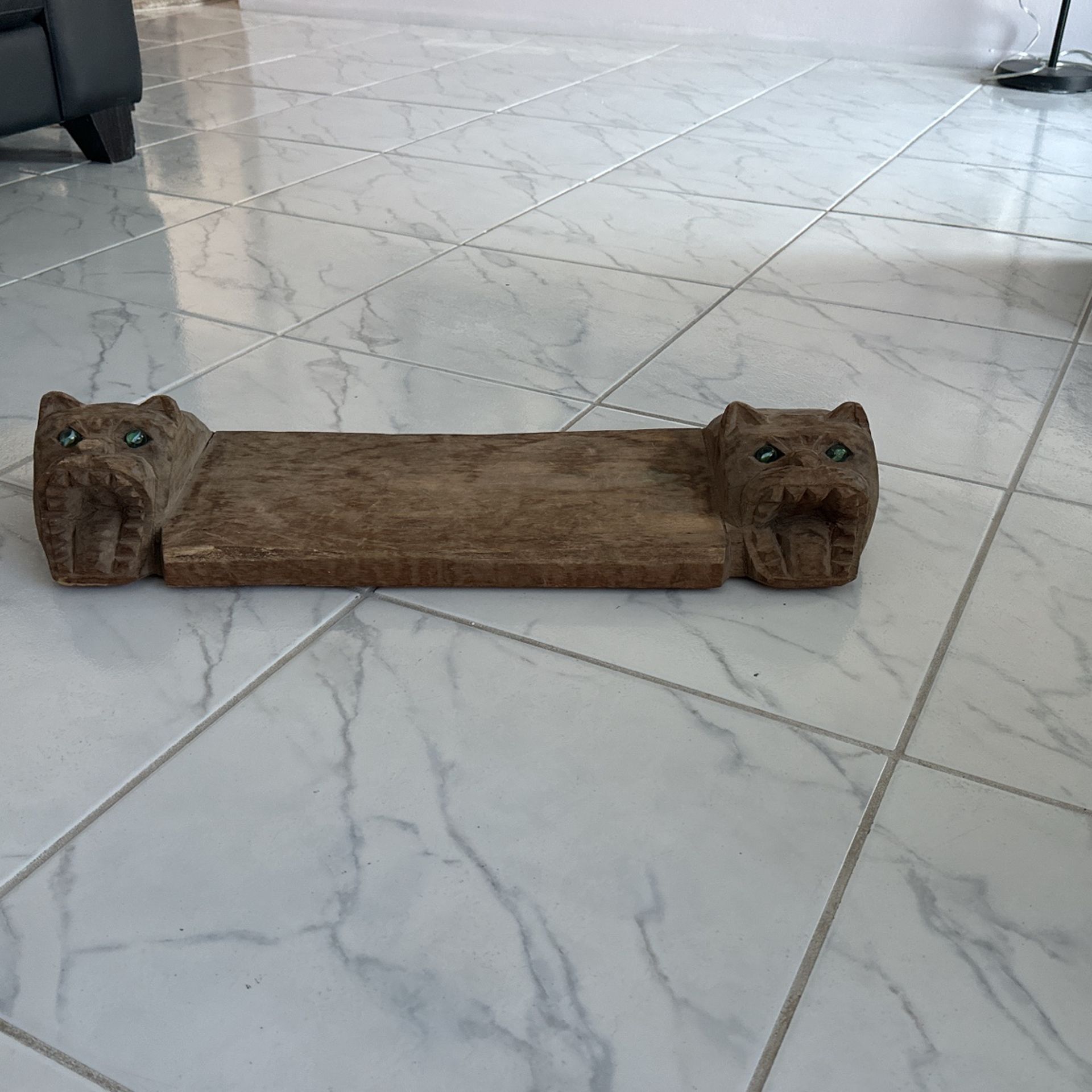 Hand Carved Guitar Pedal Stand