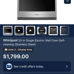 Whirlpool Wall Oven 