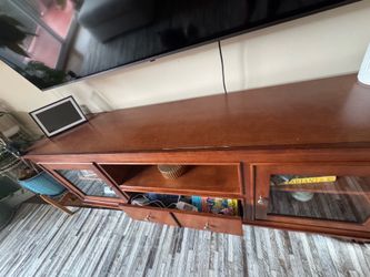 Solid Wood TV Console / Entertainment Center – $210 OBO
