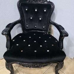 Acme Pascal Black Velvet Accent Chair - Needs TLC