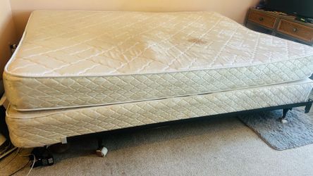Queen mattress, box spring and frame