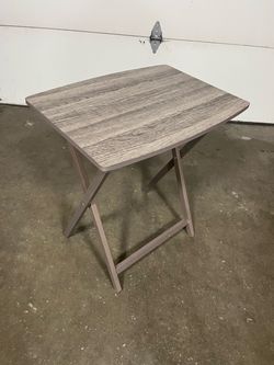 Folding  small Tray Table Gray Wood