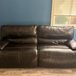 Leather Reclining Sofa