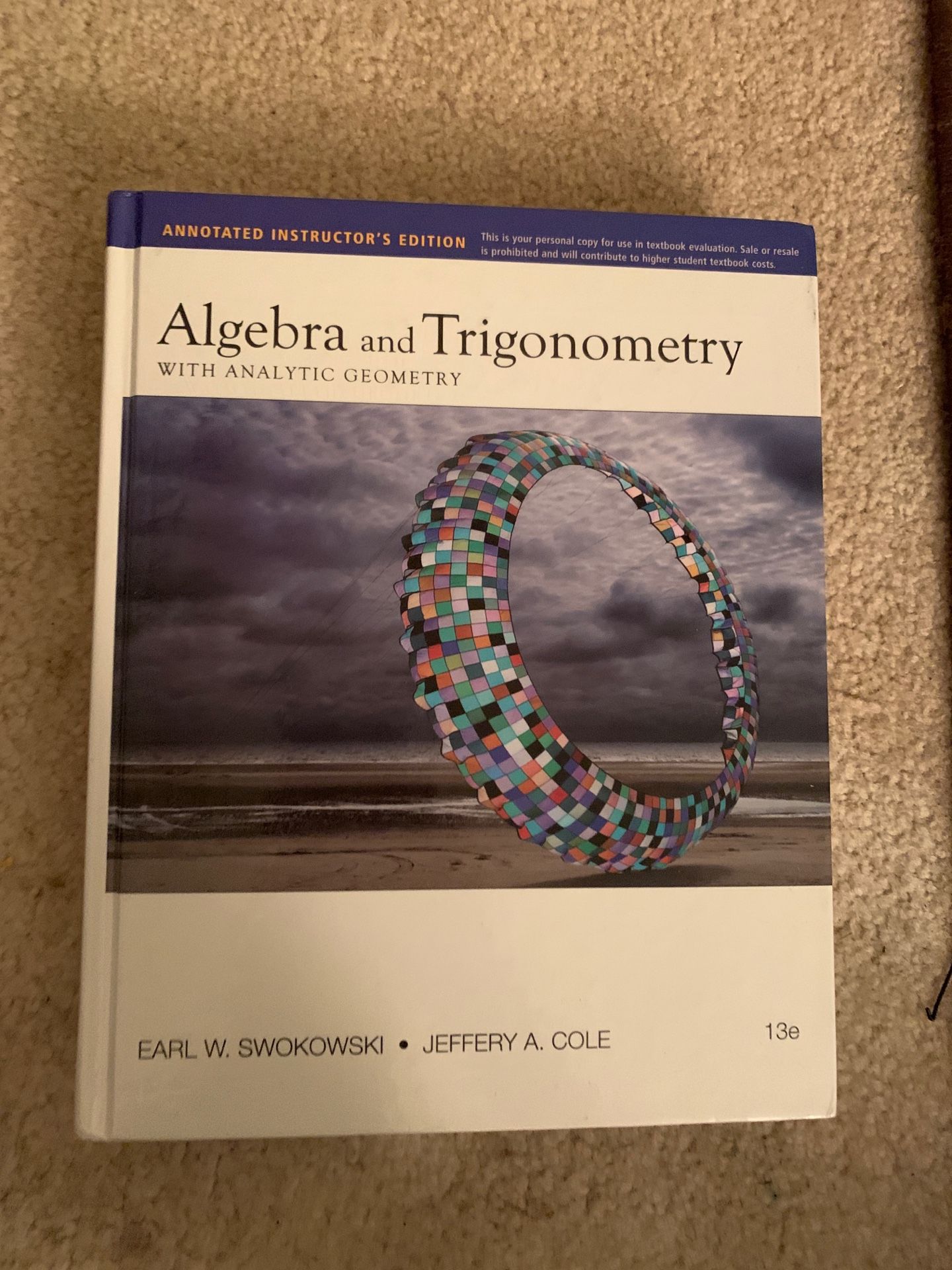 Algebra and Trigonometry with analytic geometry 13th edition Earl W. Swokowski