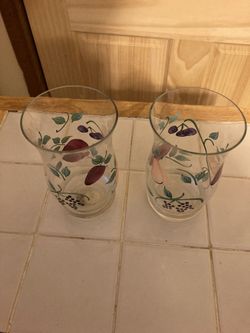 Princess House Fruit Design Water Glasses