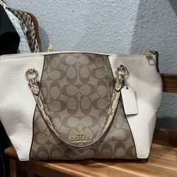 Coach Purse Pebbled leather Snake Print 