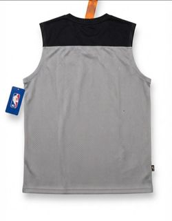 New Official NBA Sleeveless Basketball Jersey - Men's Athletic Tank Top - Grey/Black