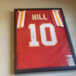 Tyreek Hill Autographed Jersey + Frame