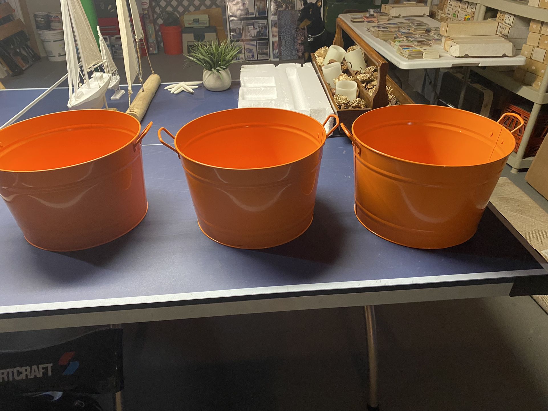 Orange Metal Buckets, 3