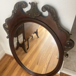 Antique Victorian Wooden Mirror 
