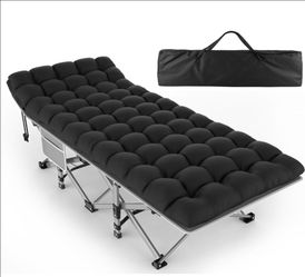 Folding Camping Cot for Adults, 28" Heavy-Duty Portable Cots Bed
Comfortable Sleeping Space, Soft Mattress, 500LBS Capacity, 1200D Oxford Fabric, Stur