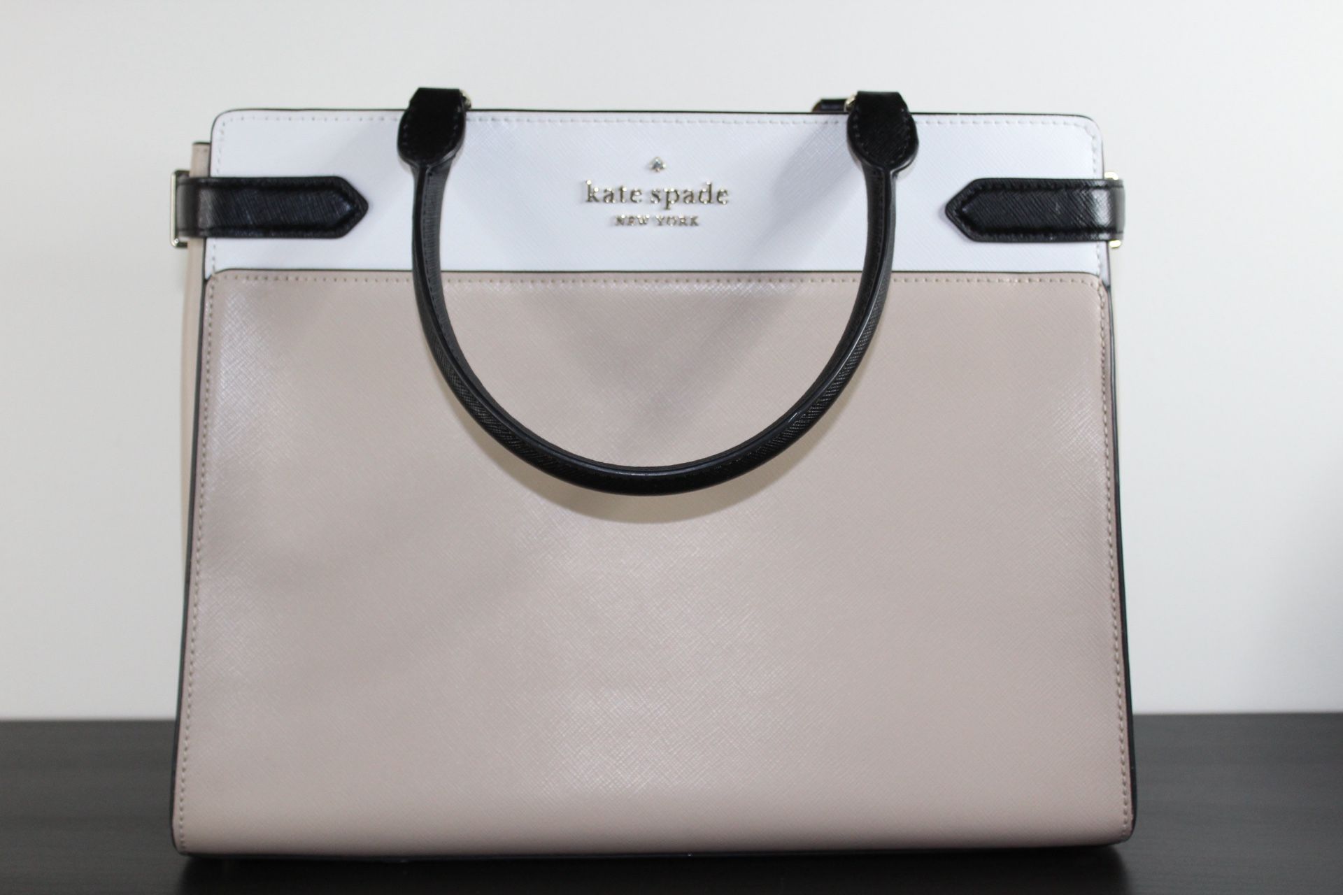 Kate Spade Staci Colorblock Large Top Zip Satchel Warm Beige Multi Shoulder Bag
