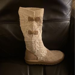 Ugg Knit Boot With Bows New Sz 9