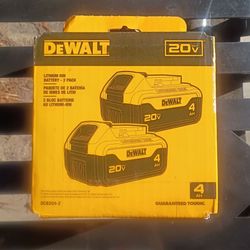 (2) DeWalt 20V (4) AH Batteries