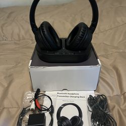 Bluetooth Headphones With Transmitter Charging Dock