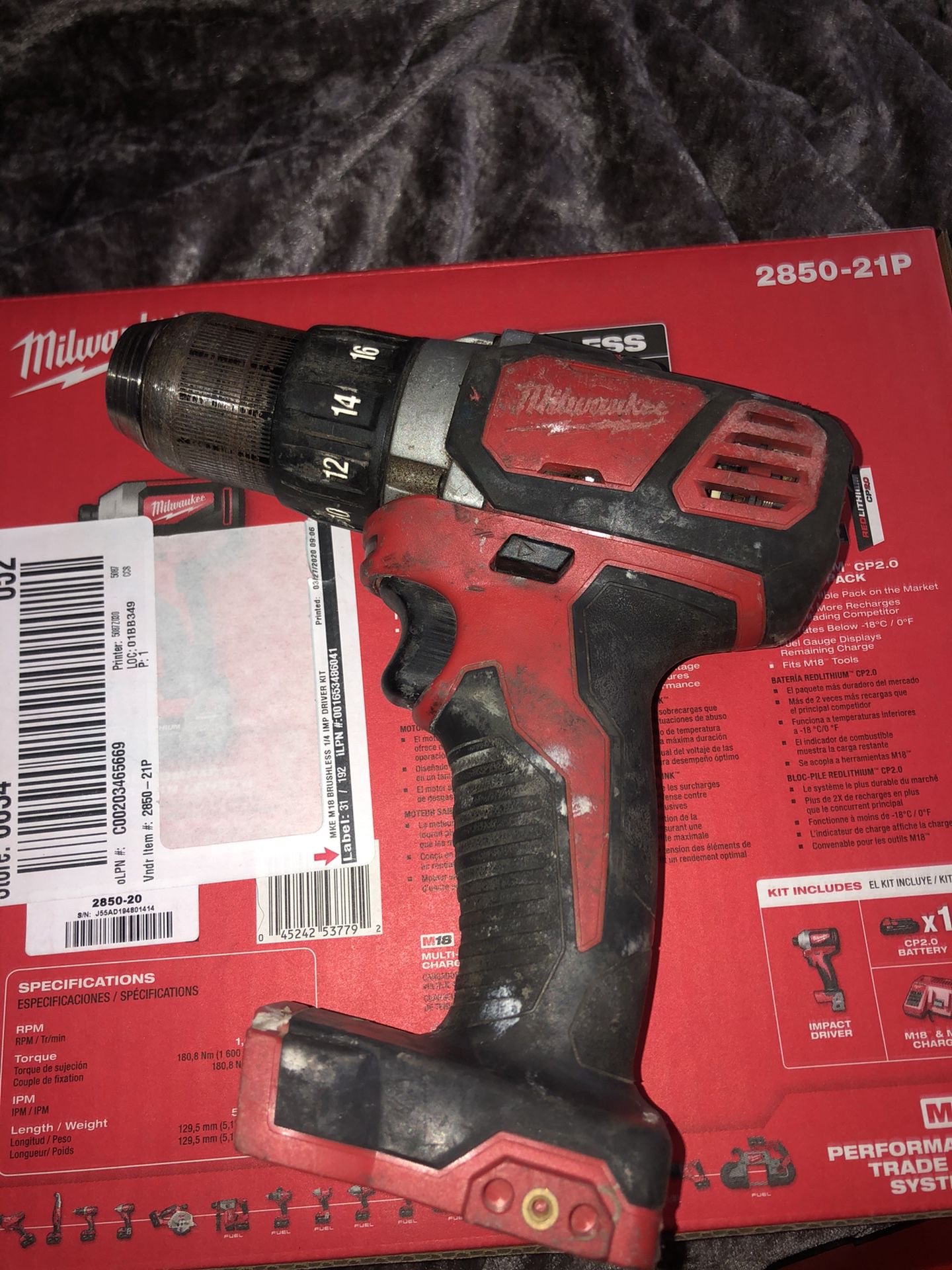 Milwaukee drill / impact driver / and battery