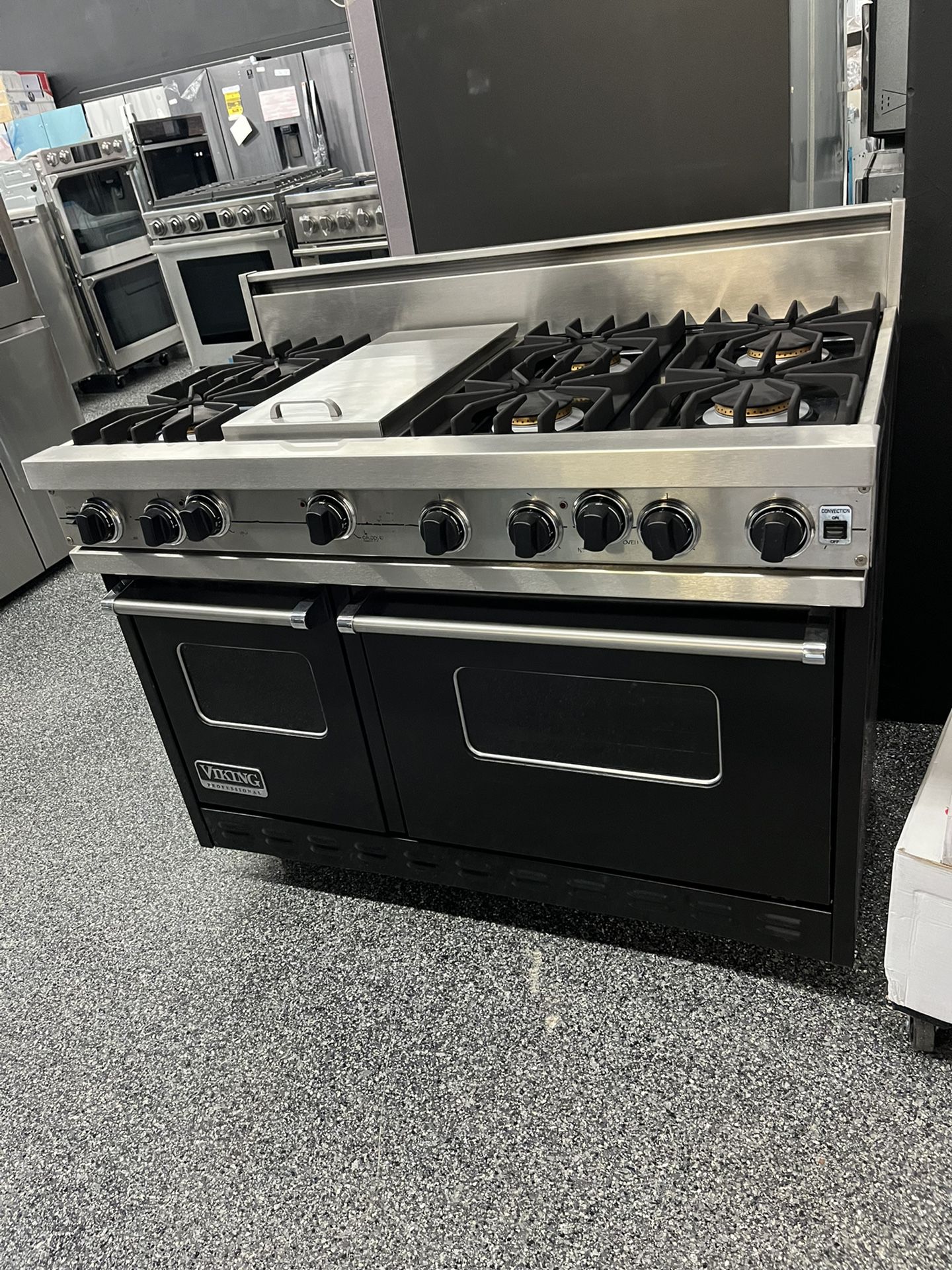 Viking Professional Black 48” Wide Gas Range With Griddle