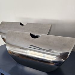 $35.00 - (2) Art Deco/Modern Statement Accents!  Heavy Metal/Mirrored Finish By RIADO!