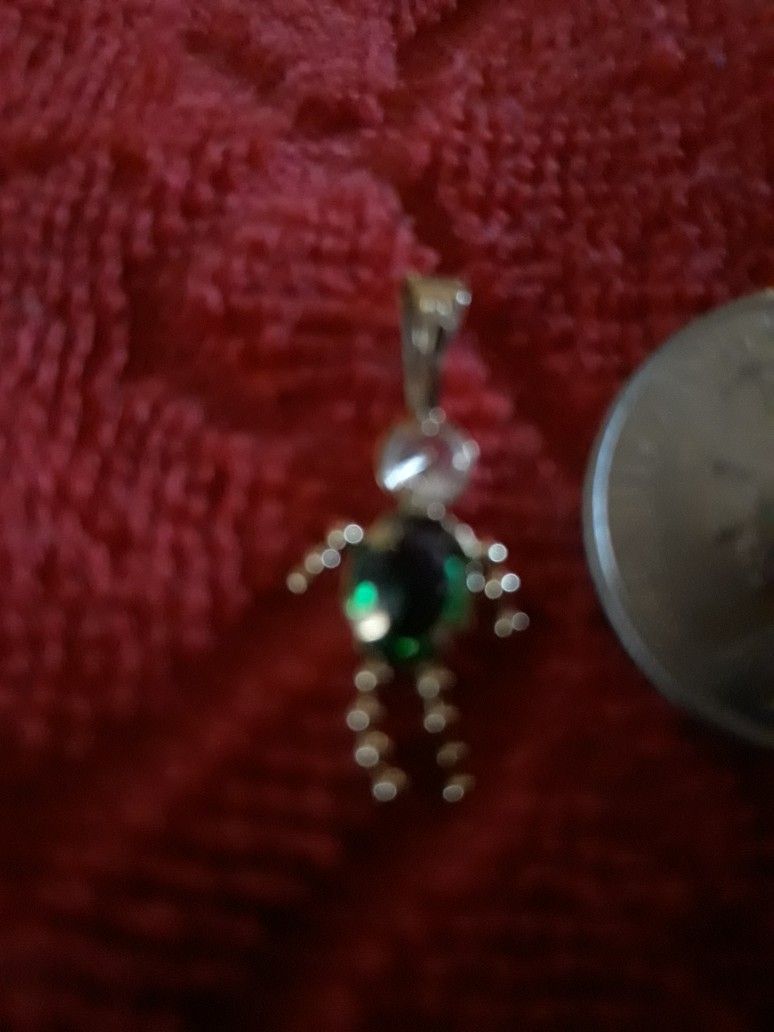 14K Gold Green Birthstone For May Boy Pendant
