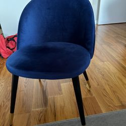 Blue Velvet Desk Chair