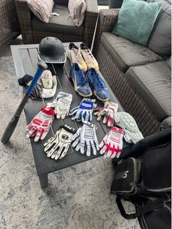 Baseball/softball equipment batting gloves helmet bat glove bag