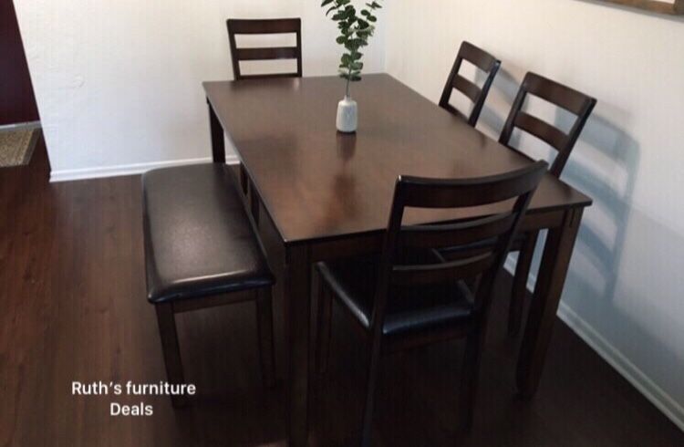 Beautiful! 6 pc Dining Table Set Espresso Finish New