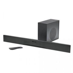 Black Soundbar with Wireless Subwoofer and Remote