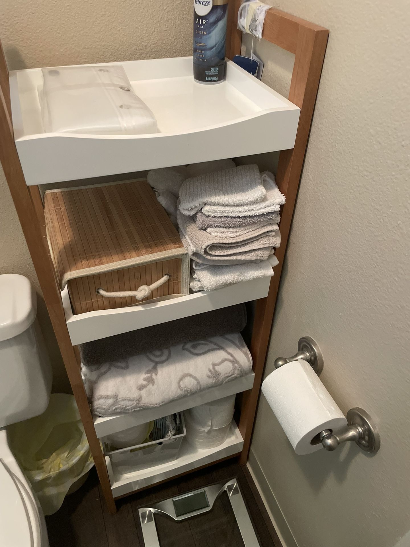 Tan & White Shelving Unit