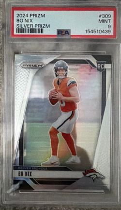 NFL 2024 Panini Prizm Bo Nix RC Silver Rookie #309 Broncos PSA 9