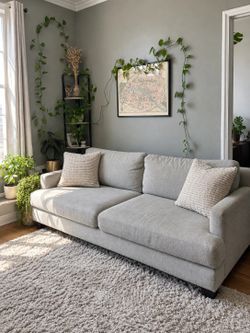 West Elm Light Gray Sofa, 76 inches