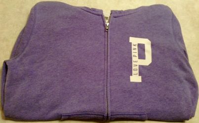 Victoria Secret LOVE PINK Lavender & White Varsity Hoodie