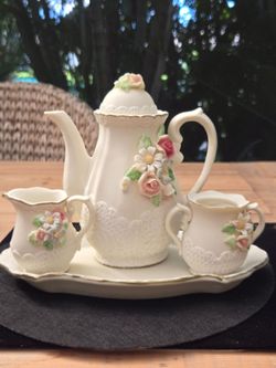 Porcelain Tea Set W/ platter
