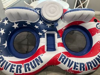 River Run 2 Person Inflatable River Tube | Cooler & Cup Holders | Excellent Condition
