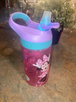 16-ounce Zak Designs plastic water bottle featuring a Minnie Mouse