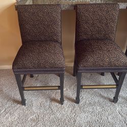 Animal Print Bar Stools- Set Of 3