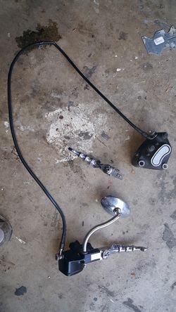 HD softail front brakes, caliper , brake cylinder, brake line , levers