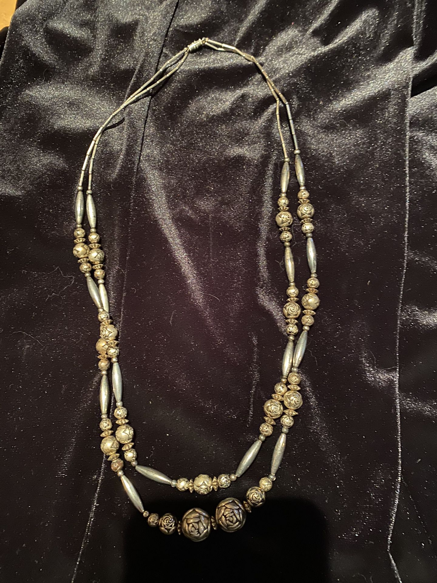 Mexican silver beaded necklace from Mexico $25