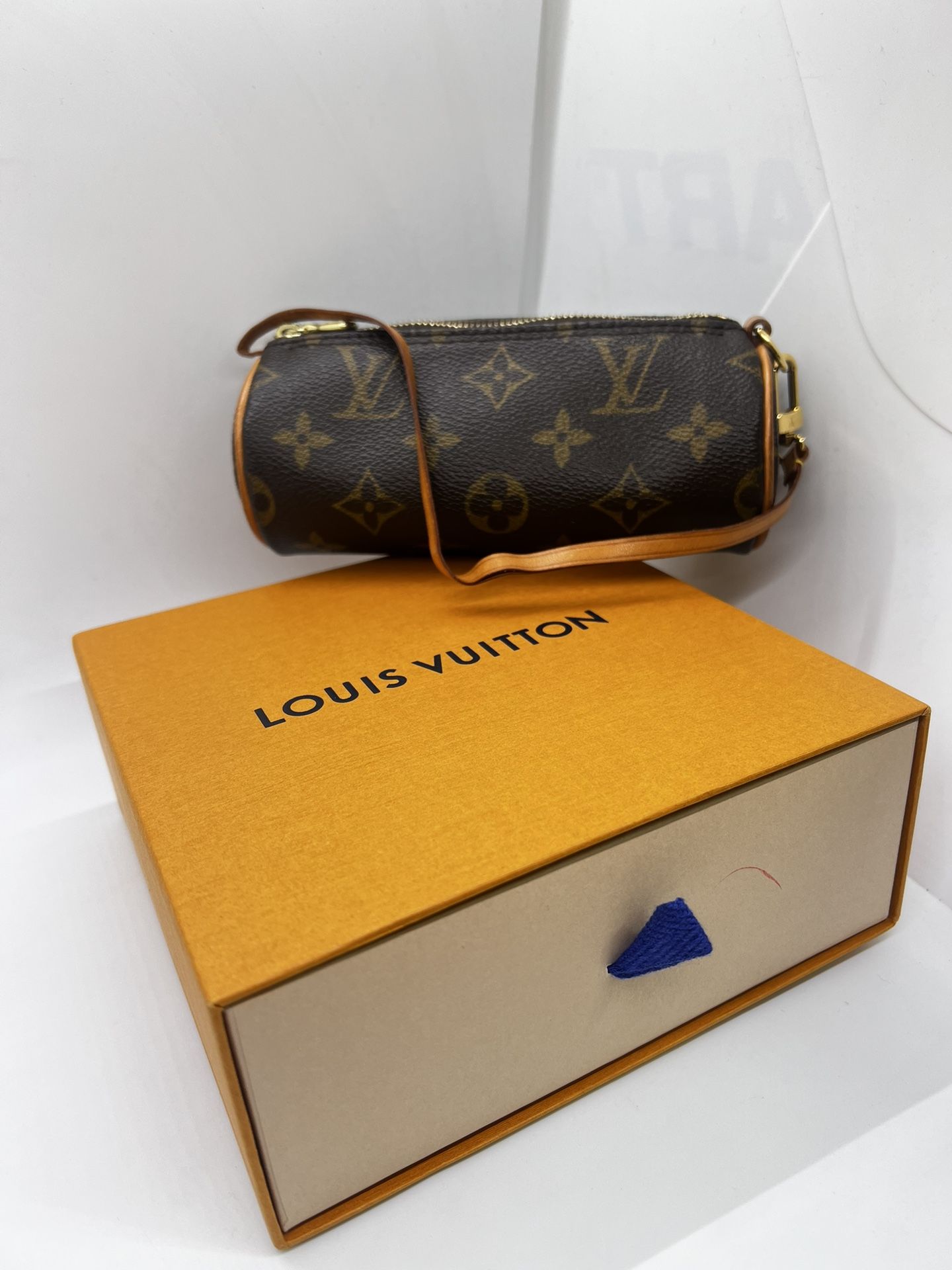 Louis Vuitton Mini Papillon Pouch Monogram Canvas Tote Clutch Hand Bag