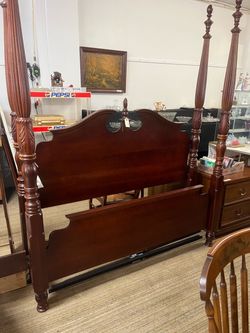 Mahogany Four-Poster Bed Frame
