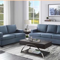 Beautiful Sofa & Loveseat Blue  2pc 🔥🚛❤️