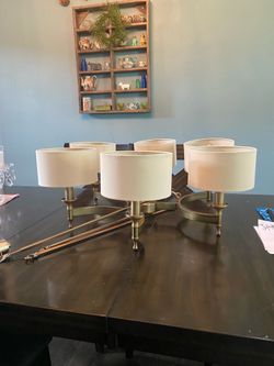 6 Light Chandelier Natural aged brass