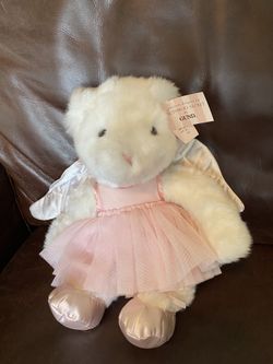 Victorias Secret Pink Ballerina Angel Wings Gund Teddy Bear Stuffed Plush