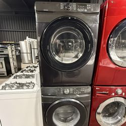 Samsung Black Front Load Washer And Gas Dryer Set 
