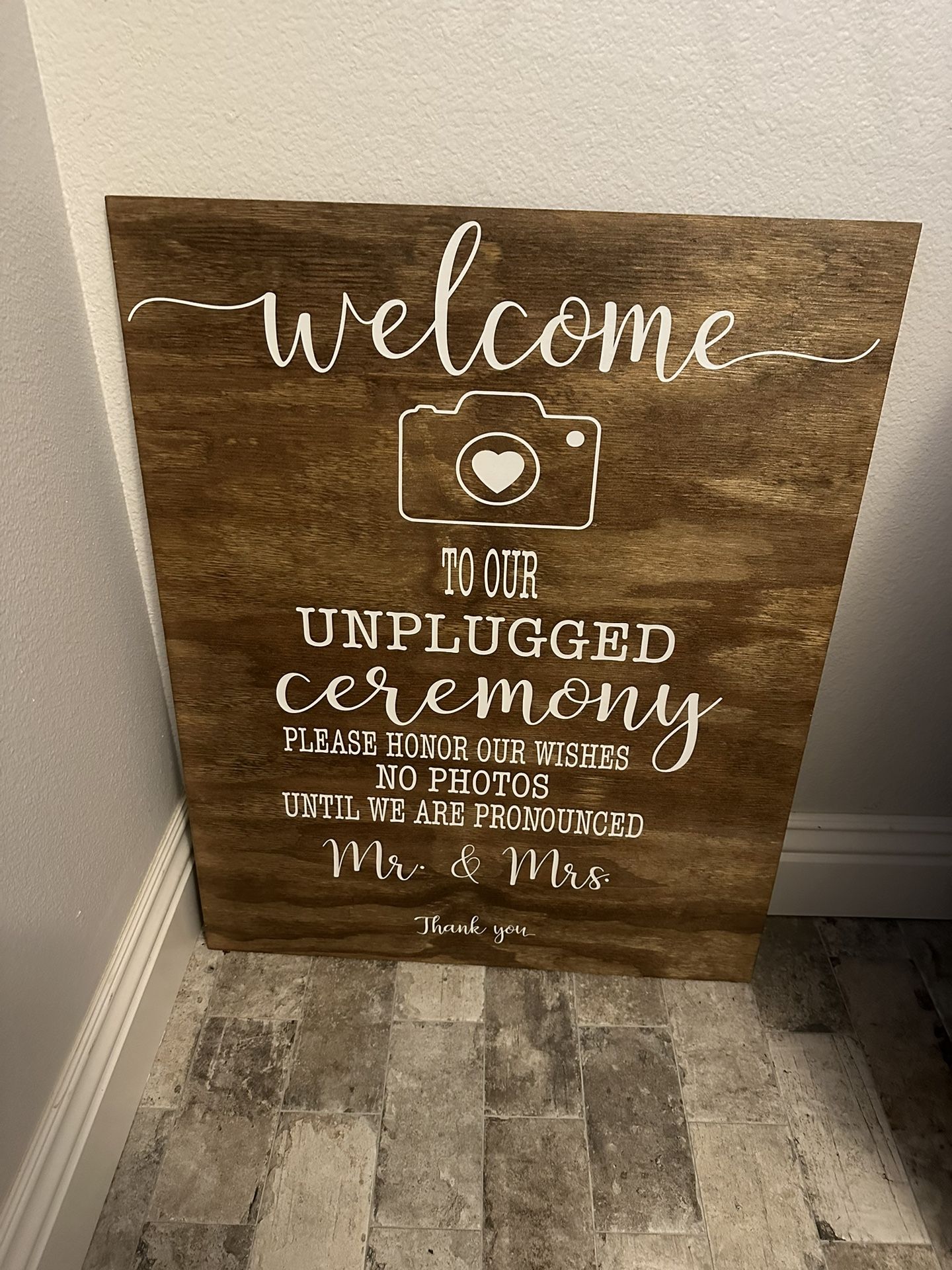 Wedding Unplugged Sign