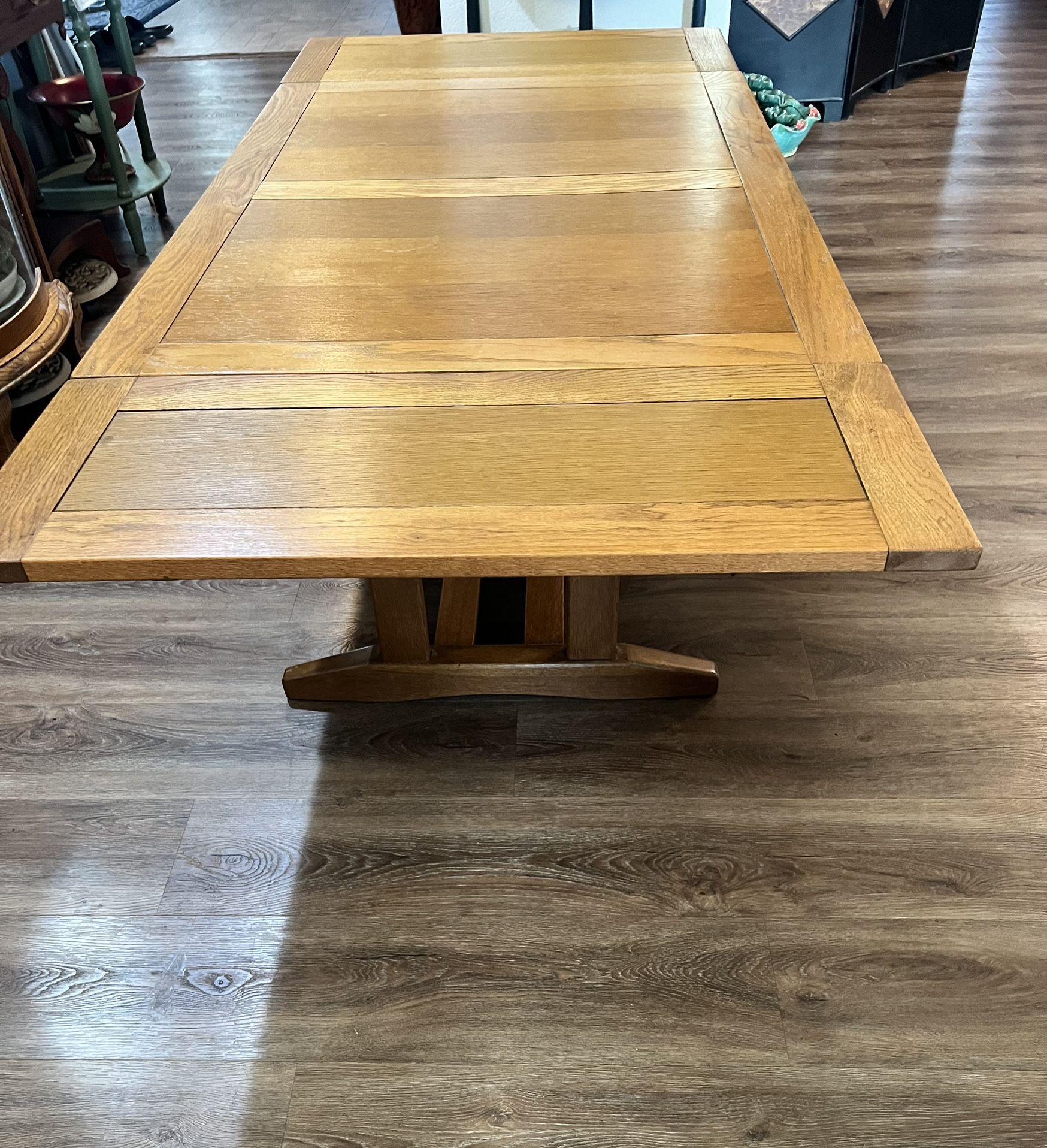 Extendable Oak Trestle Table