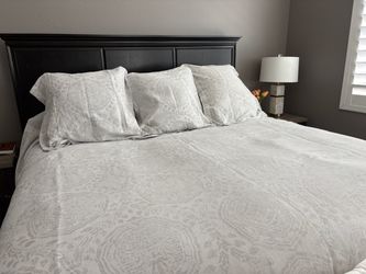 Restoration hardware king size duvet with 3 Euro shams.