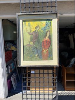 Old framed poster by Marc Chagall